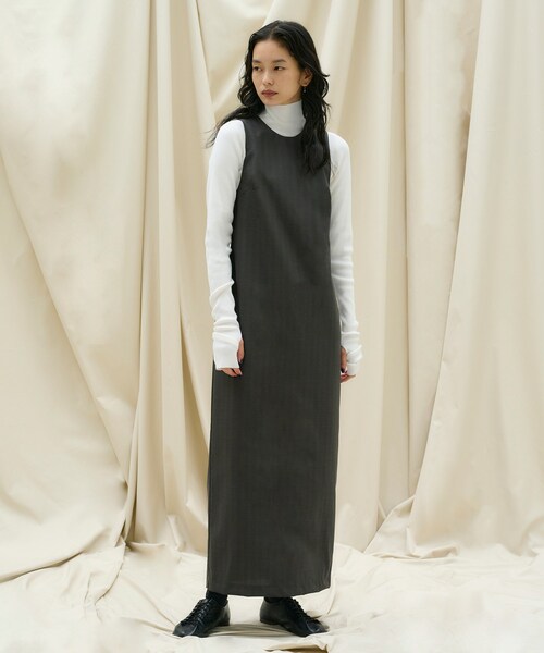 SIWEM(シウム)の「Super130s VINTAGE CHECK DRESS(ワンピース・レディース・グレー・S/M)」の2枚目の写真