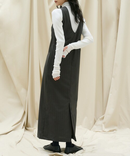 SIWEM(シウム)の「Super130s VINTAGE CHECK DRESS(ワンピース・レディース・グレー・S/M)」の3枚目の写真