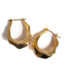 Ops. | Silver925 Wavy Hoop Pierce LEPATTA -レパッタ-(ピアス（両耳用）)