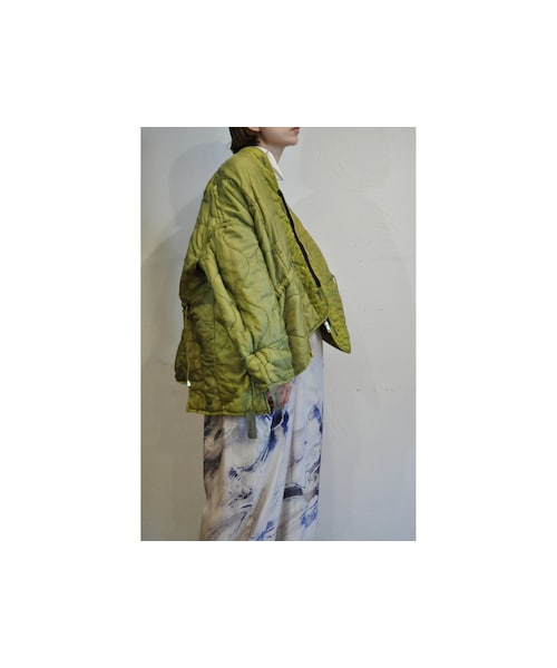 RehersalL(リハーズオール)の「シャーリングライナージャケット(ノーカラージャケット・レディース・ピンク/グリーン/ゴールド・one)」の3枚目の写真