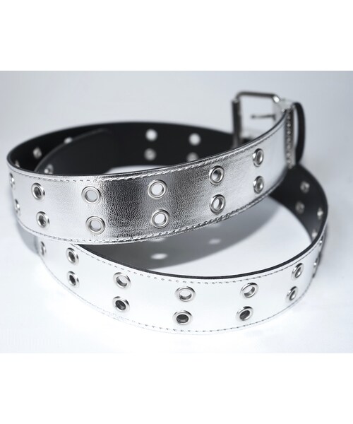 A.D.G(エーディージー)の「Double Eyelet Belt (metallic silver)(ベルト・レディース・シルバー・FREE)」の5枚目の写真