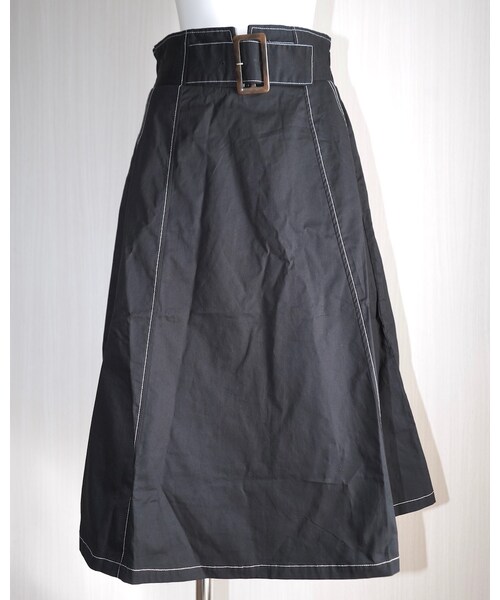 A.D.G（エーディージー）の「White Stitch Flare Long Skirt (black)（スカート・レディース・ブラック・FREE）」の4枚目の写真