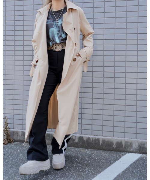 A.D.G（エーディージー）の「Square Buckle Python Belt (beige)（ベルト・レディース・ベージュ・FREE）」の2枚目の写真