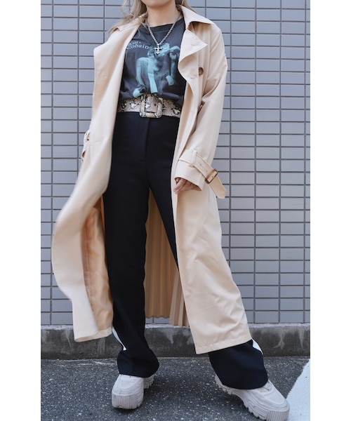 A.D.G（エーディージー）の「Square Buckle Python Belt (beige)（ベルト・レディース・ベージュ・FREE）」の3枚目の写真