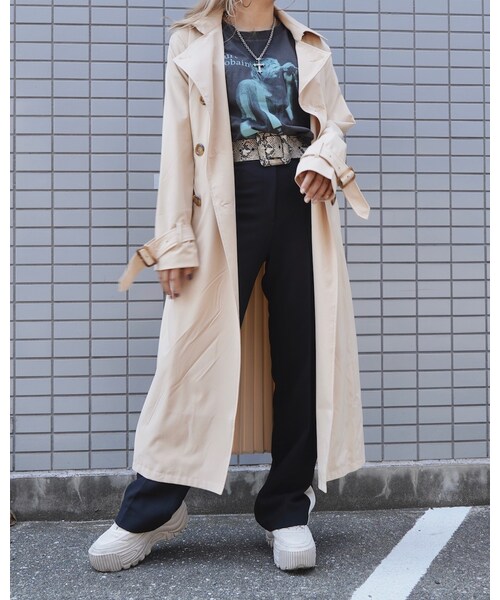 A.D.G（エーディージー）の「Square Buckle Python Belt (beige)（ベルト・レディース・ベージュ・FREE）」の4枚目の写真