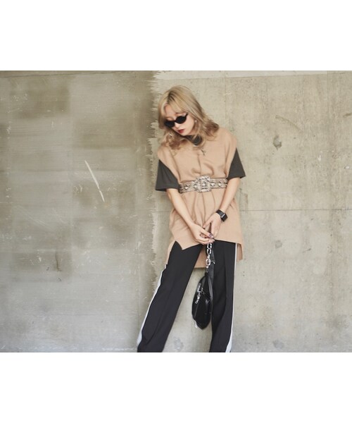 A.D.G（エーディージー）の「Square Buckle Python Belt (beige)（ベルト・レディース・ベージュ・FREE）」の6枚目の写真