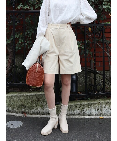 neam(ニーム)の「corduroy half pants(その他パンツ・レディース・ホワイト/ブラウン/ブラック・free)」の4枚目の写真