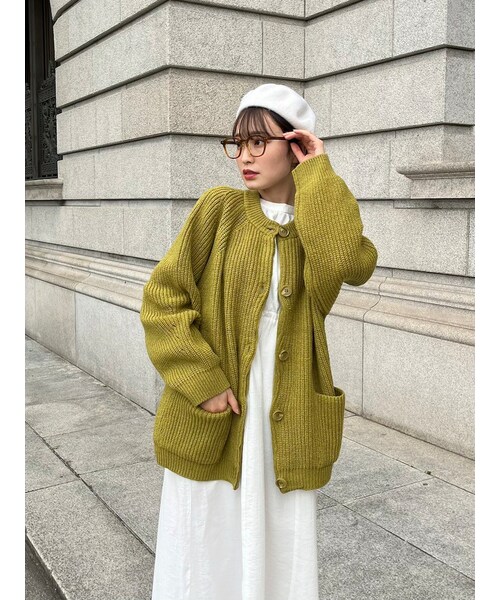 neam（ニーム）の「loose volume knit cardigan（カーディガン/ボレロ・レディース・ブラウン/グリーン/ブルー・free）」の2枚目の写真