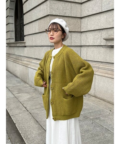 neam（ニーム）の「loose volume knit cardigan（カーディガン/ボレロ・レディース・ブラウン/グリーン/ブルー・free）」の11枚目の写真