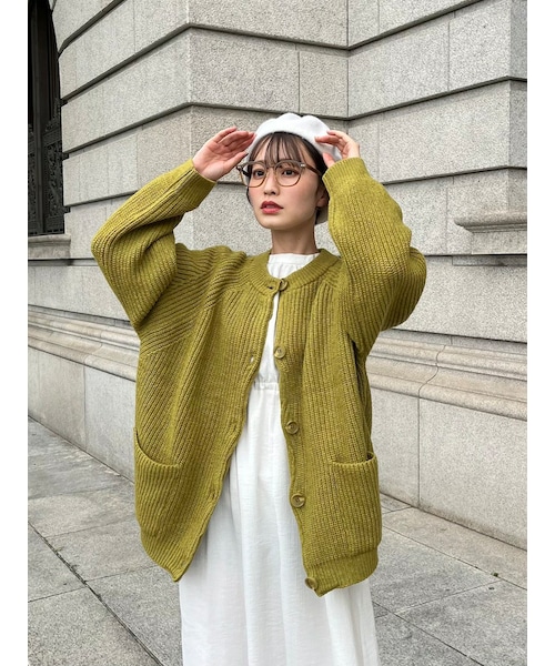 neam（ニーム）の「loose volume knit cardigan（カーディガン/ボレロ・レディース・ブラウン/グリーン/ブルー・free）」の13枚目の写真