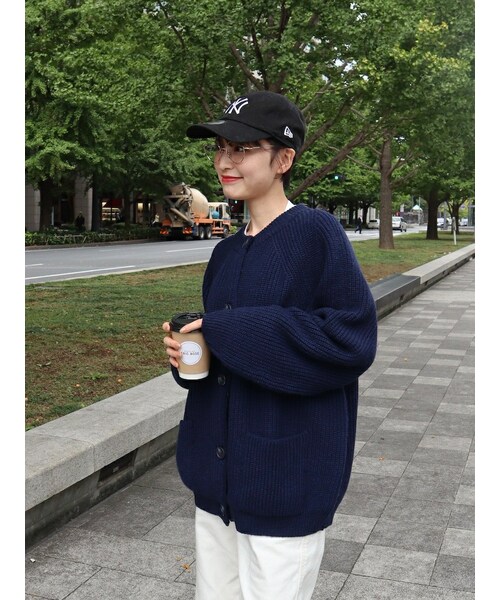 neam（ニーム）の「loose volume knit cardigan（カーディガン/ボレロ・レディース・ブラウン/グリーン/ブルー・free）」の20枚目の写真