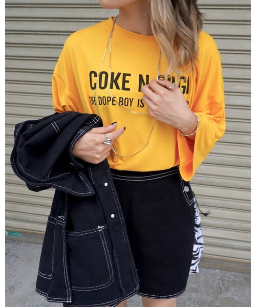 A.D.G（エーディージー）の「White Stitch Black Denim Jacket&Skirt 2P SETUP（セットアップ・レディース・ブラック・FREE）」の8枚目の写真