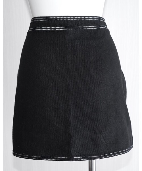 A.D.G（エーディージー）の「White Stitch Black Denim Jacket&Skirt 2P SETUP（セットアップ・レディース・ブラック・FREE）」の13枚目の写真