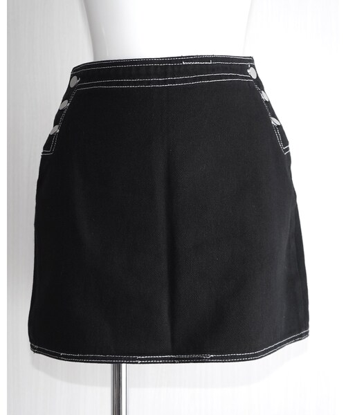 A.D.G（エーディージー）の「White Stitch Black Denim Jacket&Skirt 2P SETUP（セットアップ・レディース・ブラック・FREE）」の17枚目の写真