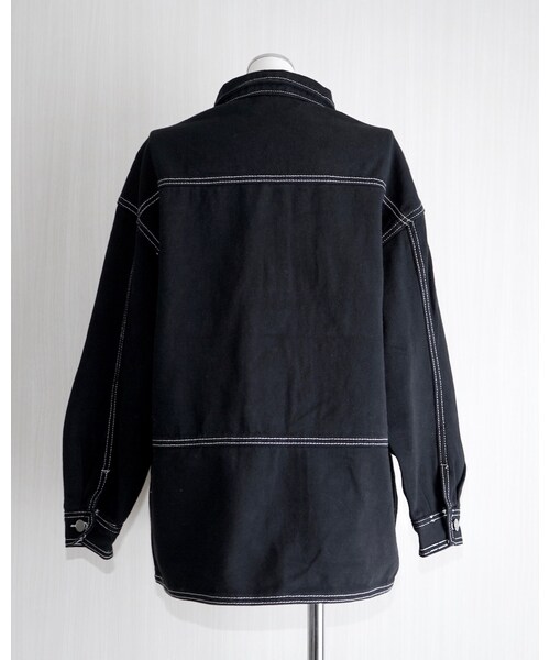 A.D.G（エーディージー）の「White Stitch Black Denim Jacket&Skirt 2P SETUP（セットアップ・レディース・ブラック・FREE）」の18枚目の写真