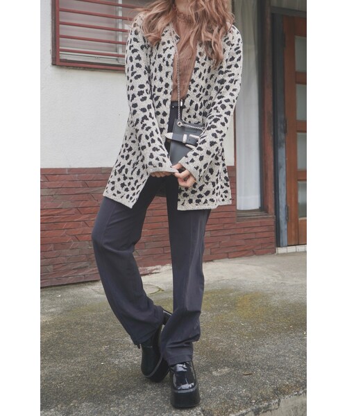 A.D.G(エーディージー)の「Animal Knit Long Cardigan (light beige)(カーディガン/ボレロ・レディース・ベージュ・FREE)」の3枚目の写真