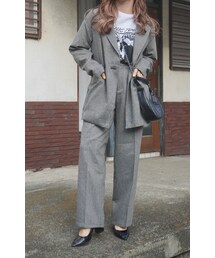 A.D.G（エーディージー）の「Herringbone Tweed Jacket＋Pants 2P SET UP (grey)（スーツパンツ）」