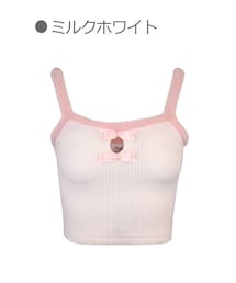 ダブルリボンもこライン見せインナーキャミ