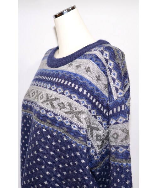 A.D.G（エーディージー）の「Nordic Oversized Knit Sweater (navy)（ニット/セーター・レディース・ブルー・FREE）」の7枚目の写真