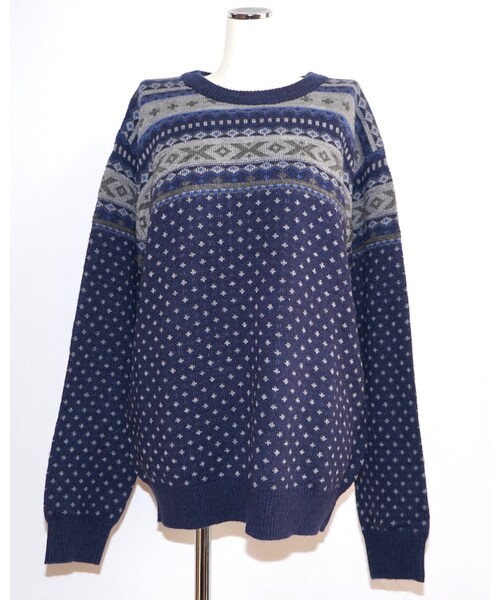 A.D.G（エーディージー）の「Nordic Oversized Knit Sweater (navy)（ニット/セーター・レディース・ブルー・FREE）」の8枚目の写真