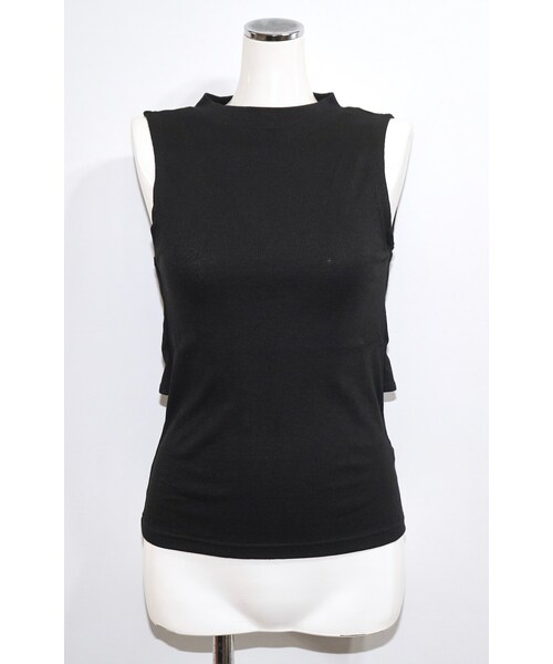 A.D.G(エーディージー)の「Back Ribbon No-sleeve Tops (black)(タンクトップ・レディース・ブラック・FREE)」の6枚目の写真