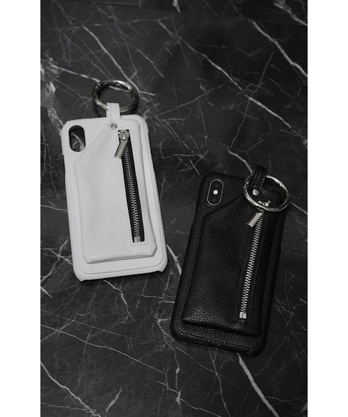 A.D.G（エーディージー）の「(全2色) Pouch&Ring Karabiner iPhone Case（スマホケース/カバー・メンズ・ブラック/ホワイト・iPhone X）」の2枚目の写真
