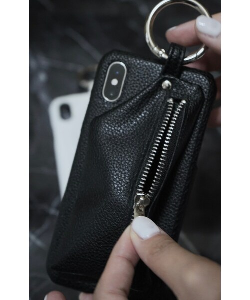 A.D.G（エーディージー）の「(全2色) Pouch&Ring Karabiner iPhone Case（スマホケース/カバー・メンズ・ブラック/ホワイト・iPhone X）」の3枚目の写真