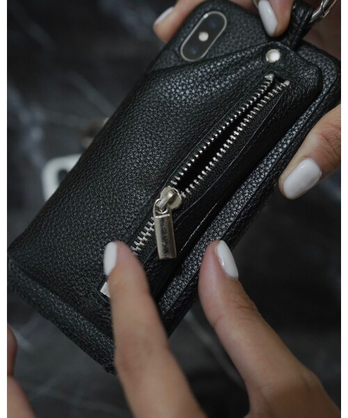 A.D.G（エーディージー）の「(全2色) Pouch&Ring Karabiner iPhone Case（スマホケース/カバー・メンズ・ブラック/ホワイト・iPhone X）」の4枚目の写真