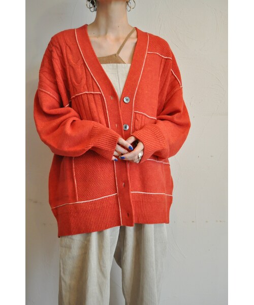 --（--）の「パッチケーブルカーディガン（カーディガン/ボレロ・レディース・ホワイト/オレンジ/ブラウン・one）」の3枚目の写真