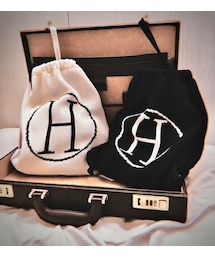 "H" Logo Knit Knapsack (off white)