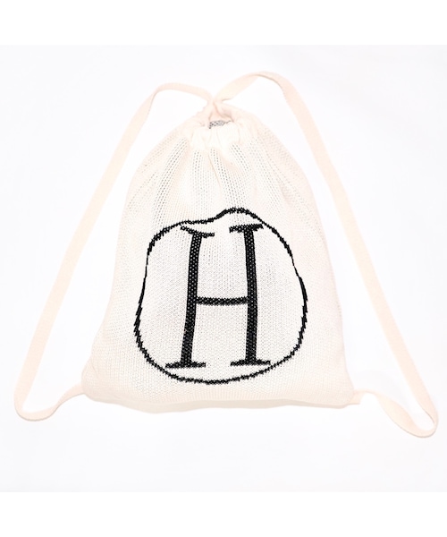 A.D.G(エーディージー)の「"H" Logo Knit Knapsack (off white)(バックパック/リュック・レディース・ホワイト・FREE)」の2枚目の写真