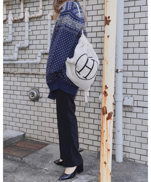 A.D.G(エーディージー)の「"H" Logo Knit Knapsack (off white)(バックパック/リュック・レディース・ホワイト・FREE)」の3枚目の写真