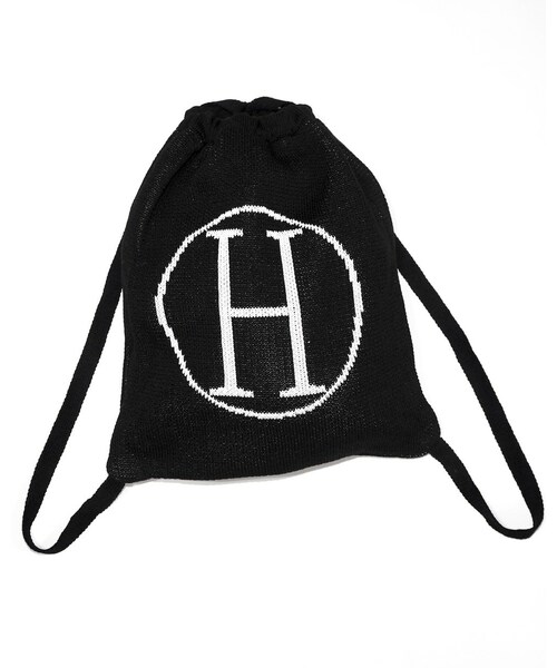 A.D.G(エーディージー)の「"H" Logo Knit Knapsack (black)(バックパック/リュック・レディース・ブラック・FREE)」の2枚目の写真