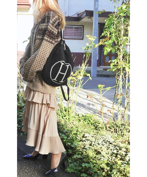 A.D.G(エーディージー)の「"H" Logo Knit Knapsack (black)(バックパック/リュック・レディース・ブラック・FREE)」の4枚目の写真