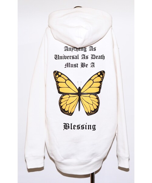 A.D.G(エーディージー)の「Back Slogan&Butterfly Big Sweat Hoodie (white)(パーカー・レディース・ホワイト・FREE)」の12枚目の写真