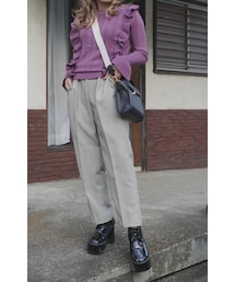A.D.G | Gun Club Check Easy Tapered Pants (beige)(スラックス)
