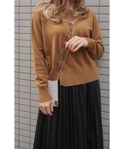 A.D.G（エーディージー）の「Diagonal Button Design Knit （light brown)（ニット/セーター・レディース・ブラウン・FREE）」の3枚目の写真