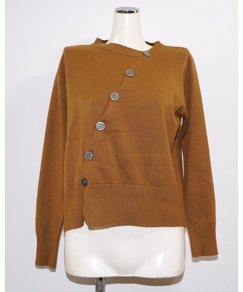 A.D.G（エーディージー）の「Diagonal Button Design Knit （light brown)（ニット/セーター・レディース・ブラウン・FREE）」の7枚目の写真