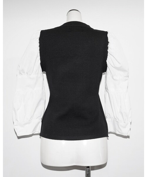 A.D.G(エーディージー)の「Blouse Docking Knit Tops(シャツ/ブラウス・レディース・ブラック・FREE)」の7枚目の写真