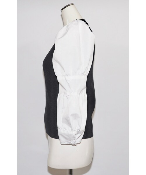 A.D.G(エーディージー)の「Blouse Docking Knit Tops(シャツ/ブラウス・レディース・ブラック・FREE)」の8枚目の写真