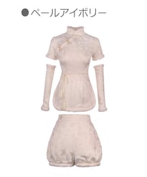 チャイナ服チュニック×ショーパンSET-全２色-