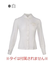 Bobon21 | 学園風スカラップ襟スリムシャツブラウス-全２色-(シャツ/ブラウス)