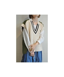 blanc basque | アランニットアーミーベスト(ベスト)