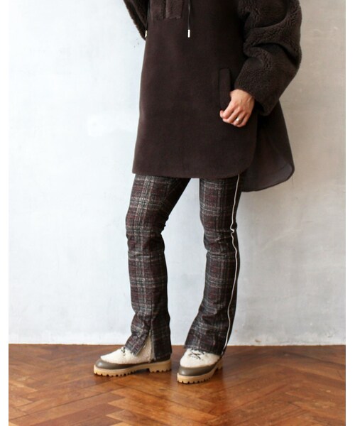 L'Ancre（アンカー）の「L'Ancre (アンカー）ライトチェックラインパンツ（スラックス・レディース・ブルー/ブラウン・Free）」の2枚目の写真