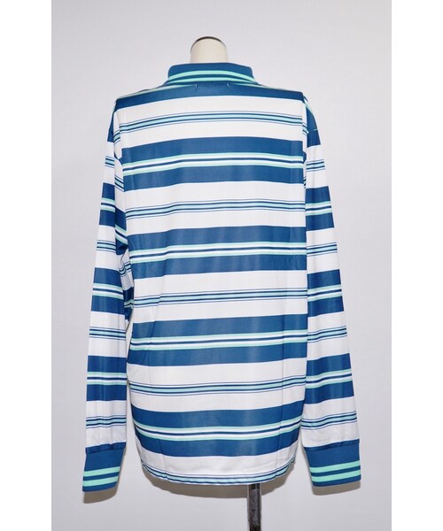 A.D.G(エーディージー)の「Multi Border Rugger Shirts (blue/green)(ポロシャツ・レディース・ブルー・FREE)」の7枚目の写真