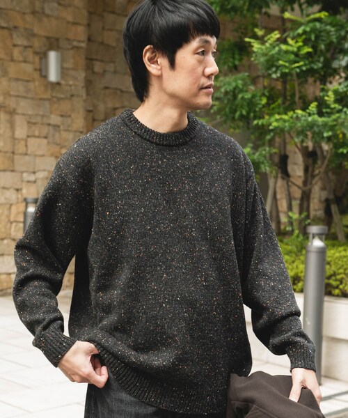 URBAN RESEARCH DOORS（アーバンリサーチドアーズ）の「ウールブレンドネップクルーネックニット（ニット/セーター・メンズ・BEIGE/BROWN/CHARCOAL・M/L）」の20枚目の写真
