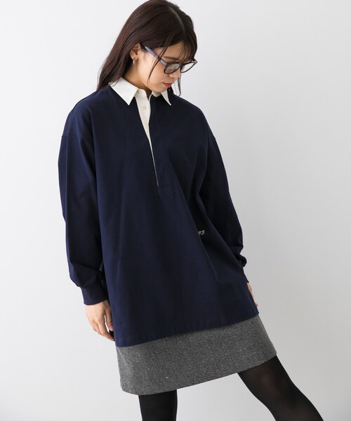 URBAN RESEARCH ROSSO（アーバンリサーチロッソ）の「F by ROSSO　ラガーチュニックプルオーバー（Tシャツ/カットソー・レディース・BEIGE/NAVY・FREE）」の17枚目の写真