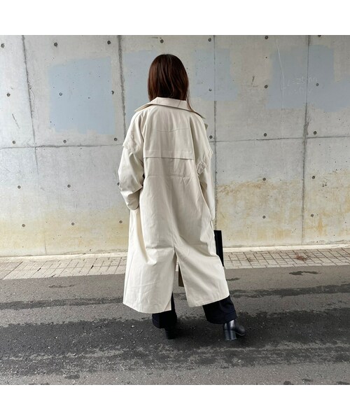 copine(コピン)の「ギャバ袖2WAYロングコート(アイボリー)(その他アウター・レディース・アイボリー・F)」の4枚目の写真