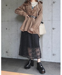 A.D.G | Corduroy Long Shirts Jacket (mocha)(その他アウター)