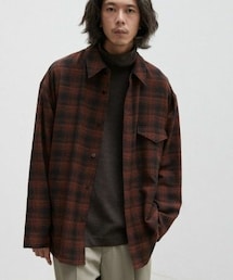 LIDNM | WOOL CHECK NAVAL SHIRT(シャツ/ブラウス)